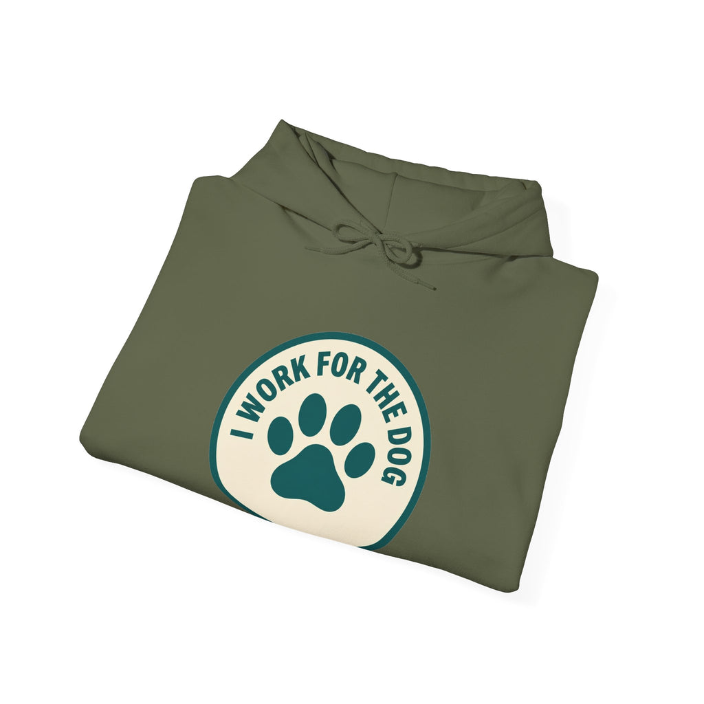 I Work For My Dog Printed Hoodie | 2 Matchy Mutts