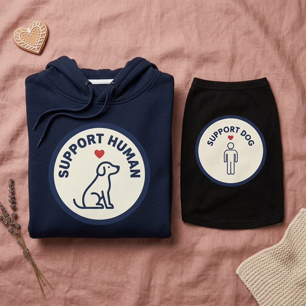 [TEMPORARILY OUT OF STOCK] Emotional Support Matching Hoodie Set | 2 Matchy Mutts