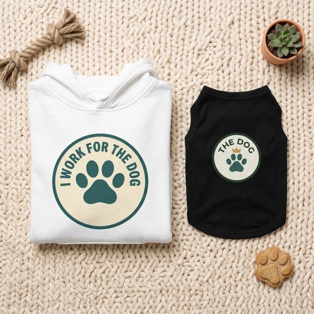 I Work For My Dog Matching Hoodie Set | 2 Matchy Mutts