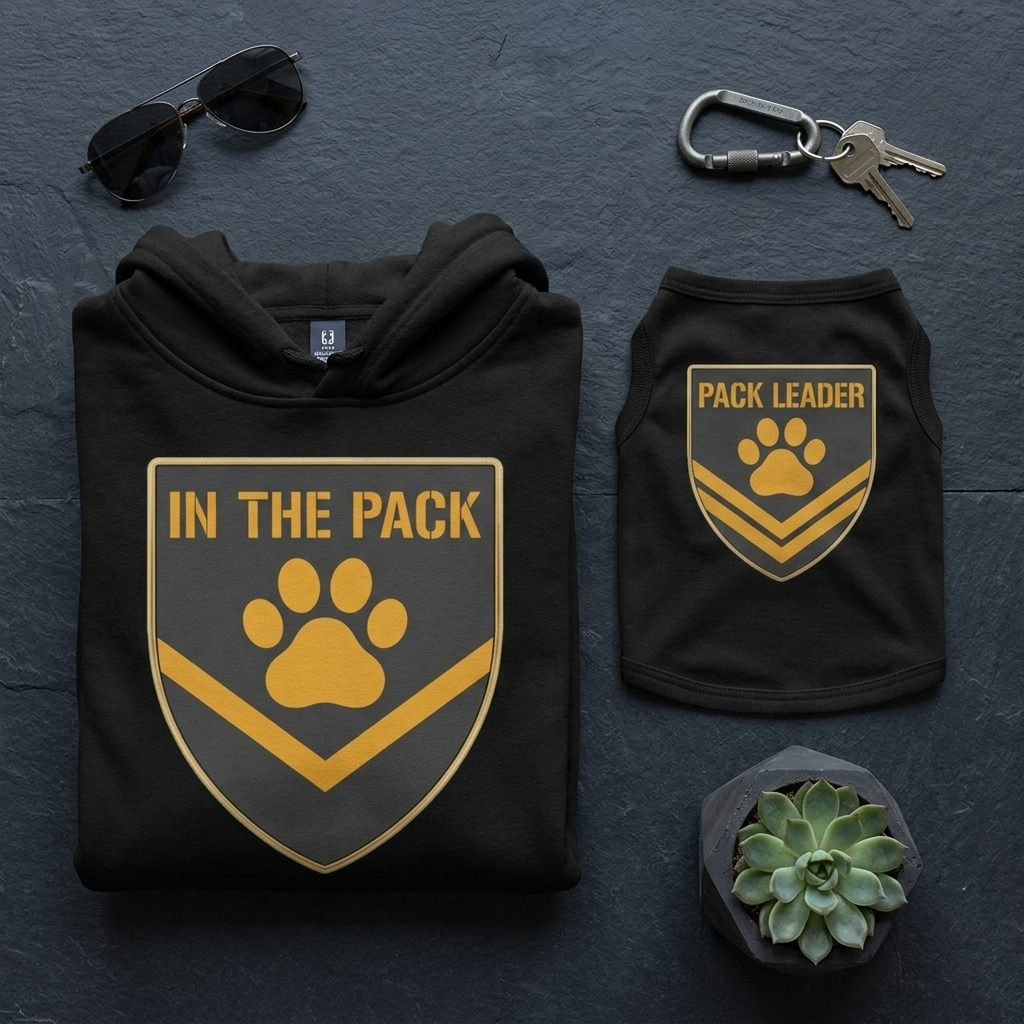 In The Pack & Pack Leader Shield Set (Charcoal) | 2 Matchy Mutts