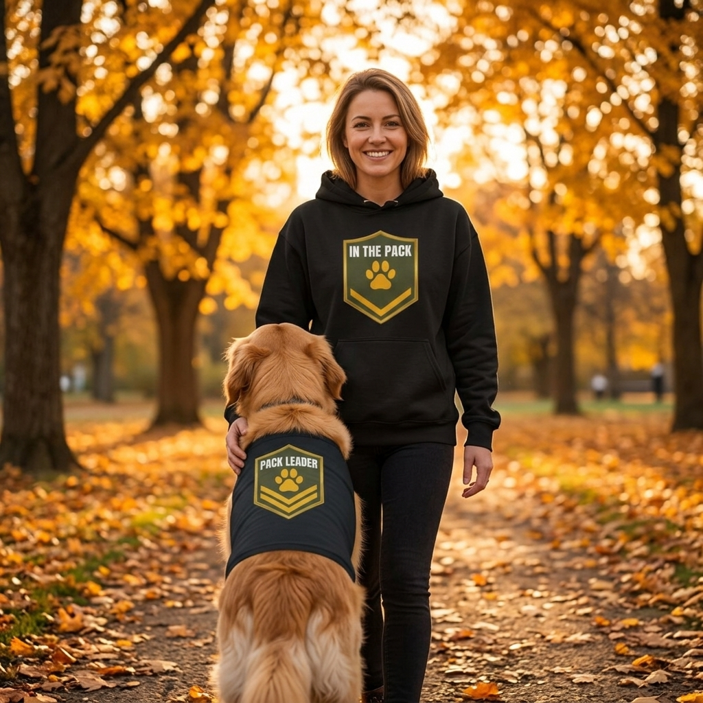 In The Pack & Pack Leader Shield Set (Army Green) | 2 Matchy Mutts