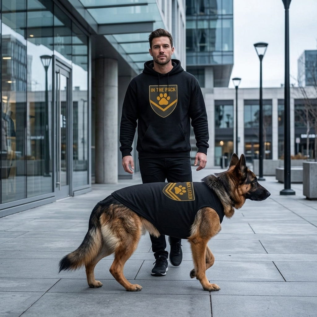 In The Pack & Pack Leader Shield Set (Charcoal) | 2 Matchy Mutts